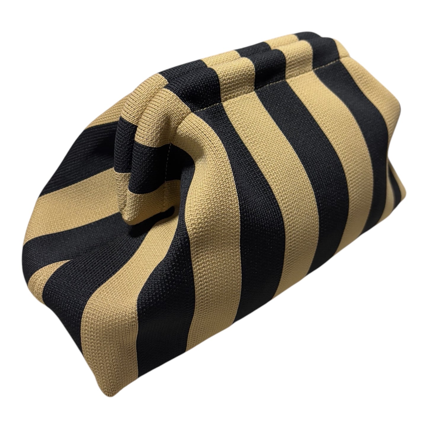 DUMPLING POUCH - STRIPE BRONZE BLACK