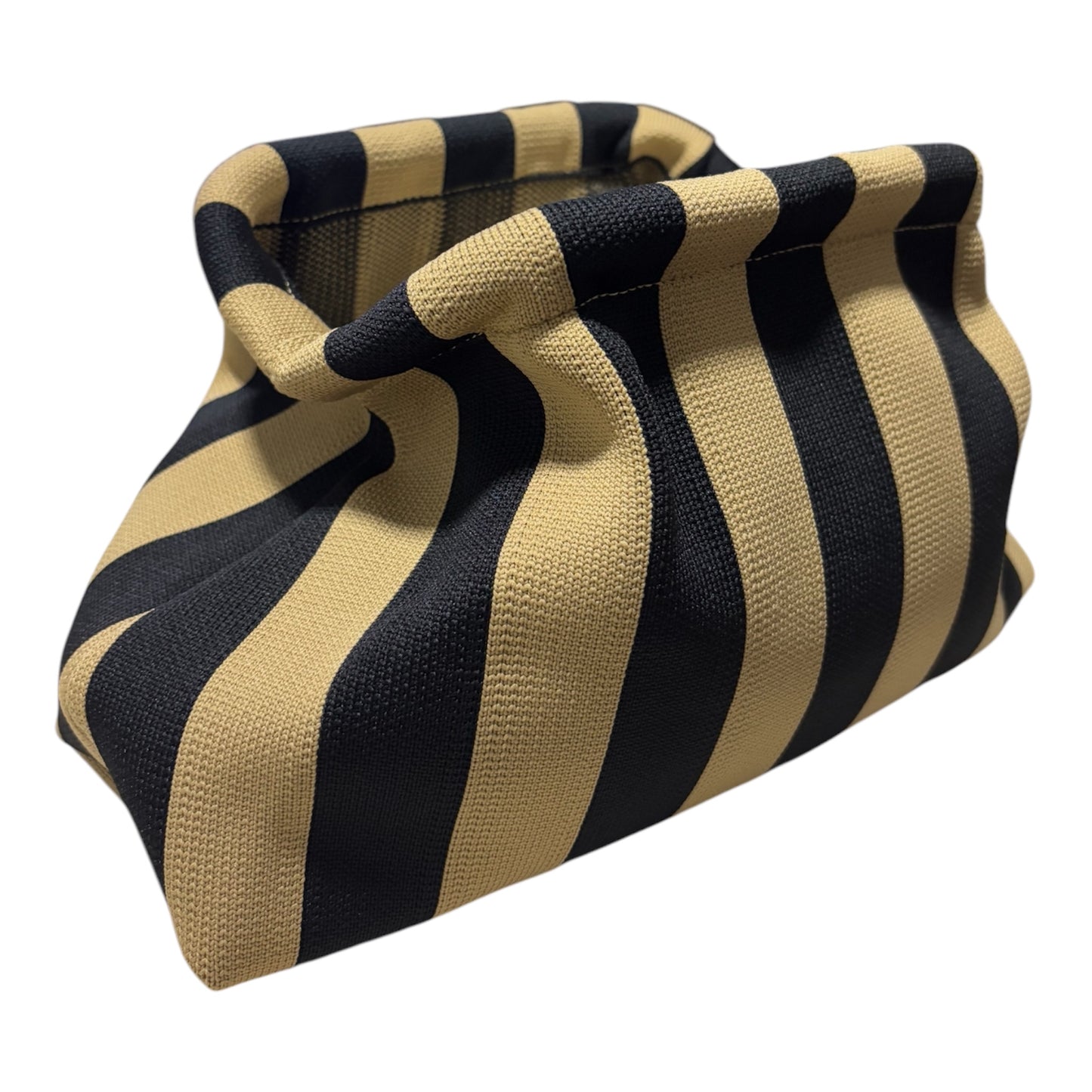 DUMPLING POUCH - STRIPE BRONZE BLACK