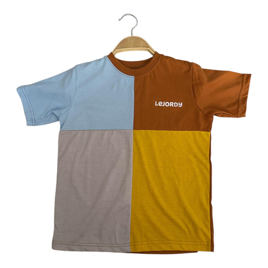 COLOR BLOCK KIDS SHIRT - ORANGE MIX