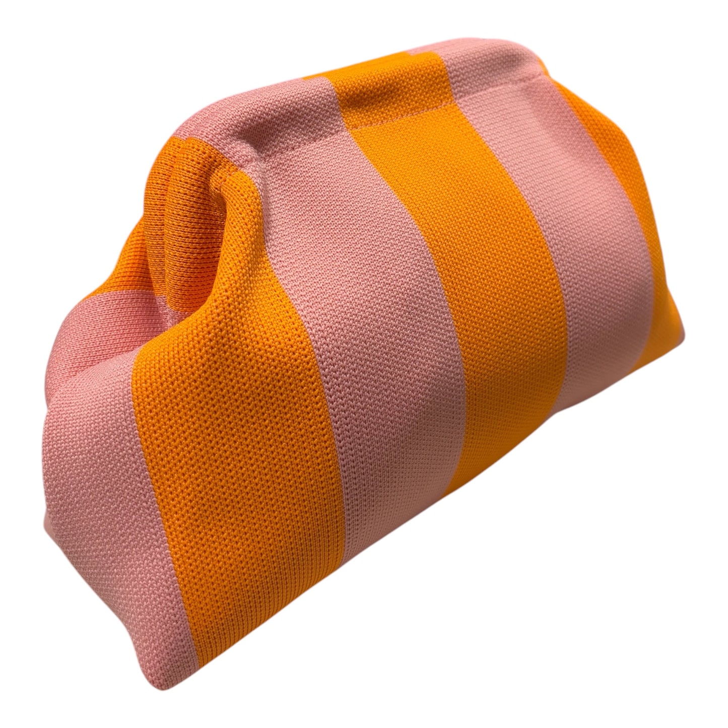 DUMPLING POUCH - STRIPE ORANGE PINK