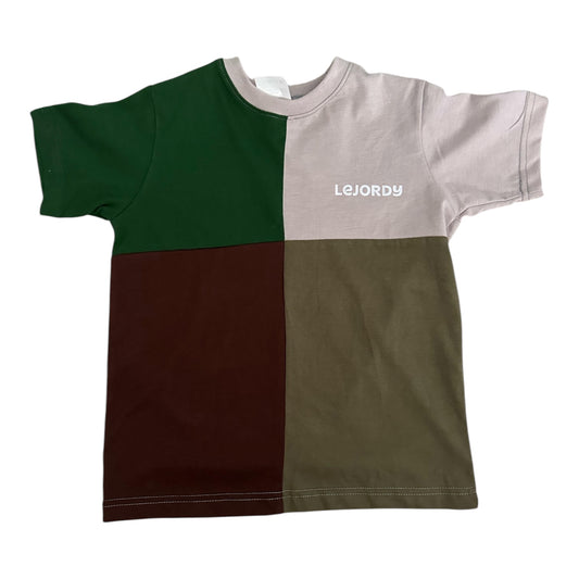 COLOR BLOCK KIDS SHIRT - GREEN MIX