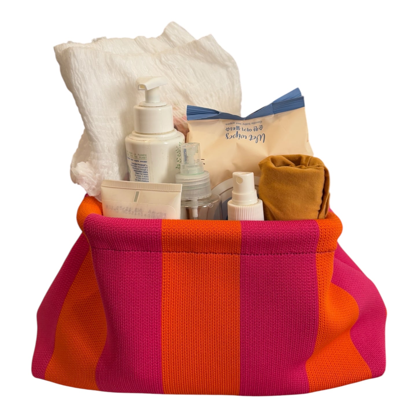 DUMPLING POUCH - STRIPE PURPLE ORANGE