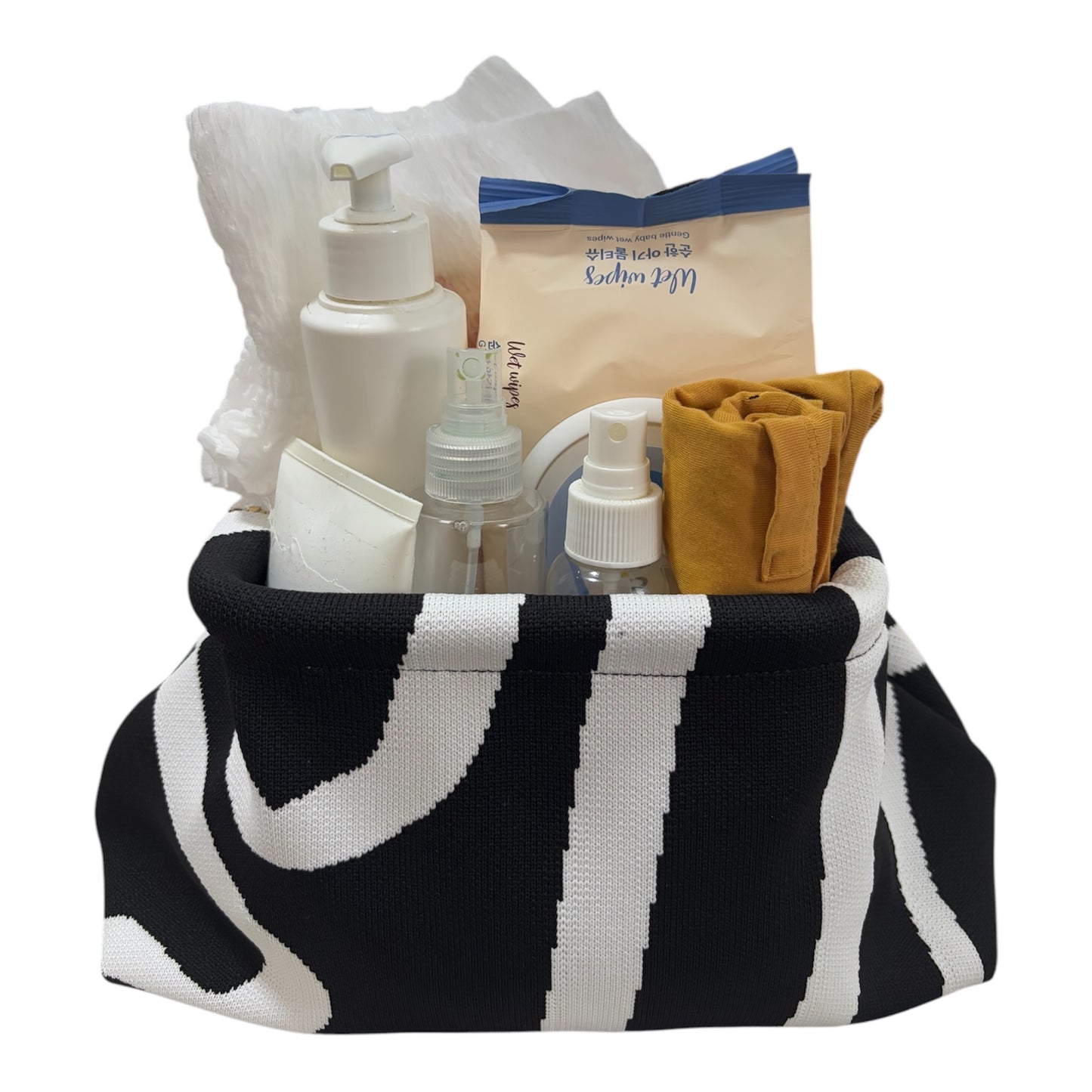 DUMPLING POUCH - DOODLE BLACK WHITE