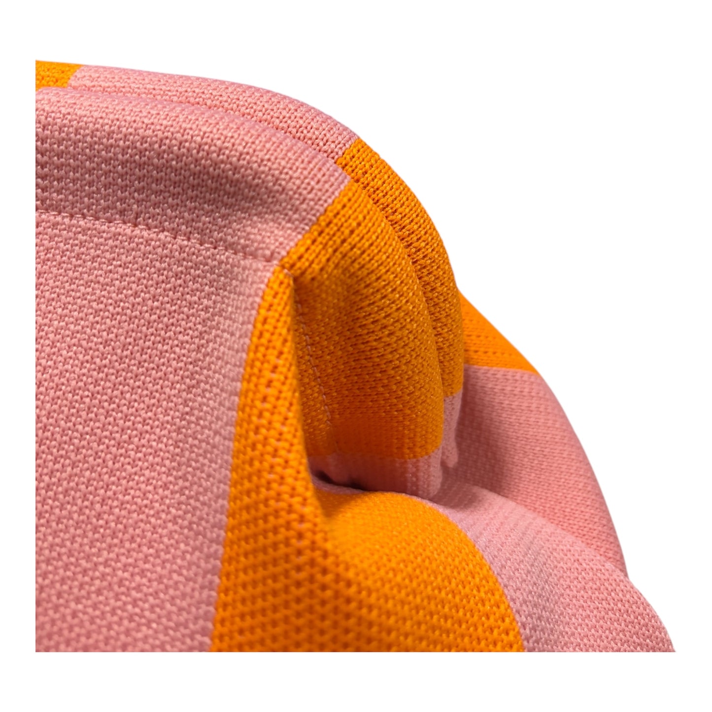 DUMPLING POUCH - STRIPE ORANGE PINK