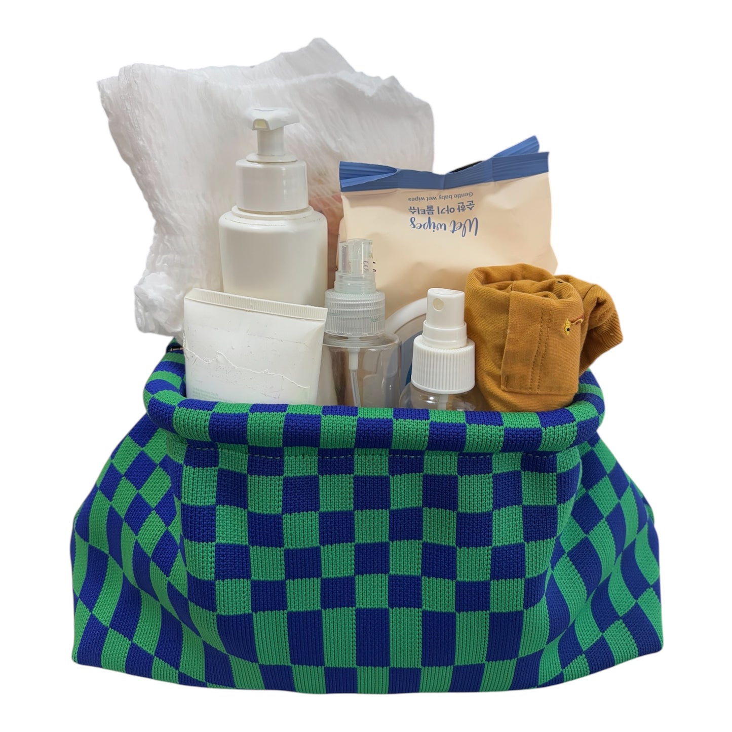 DUMPLING POUCH - SQUARE BLUE GREEN