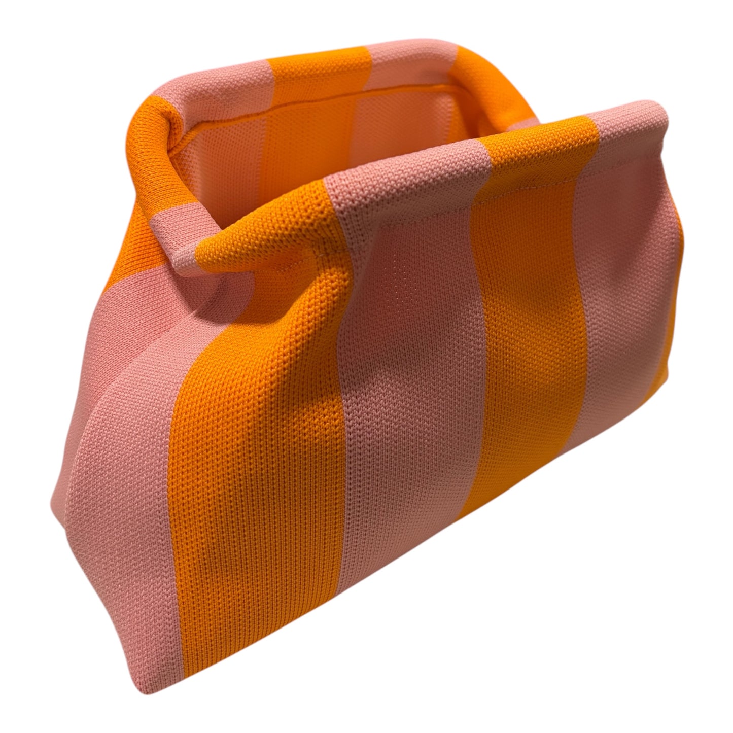 DUMPLING POUCH - STRIPE ORANGE PINK