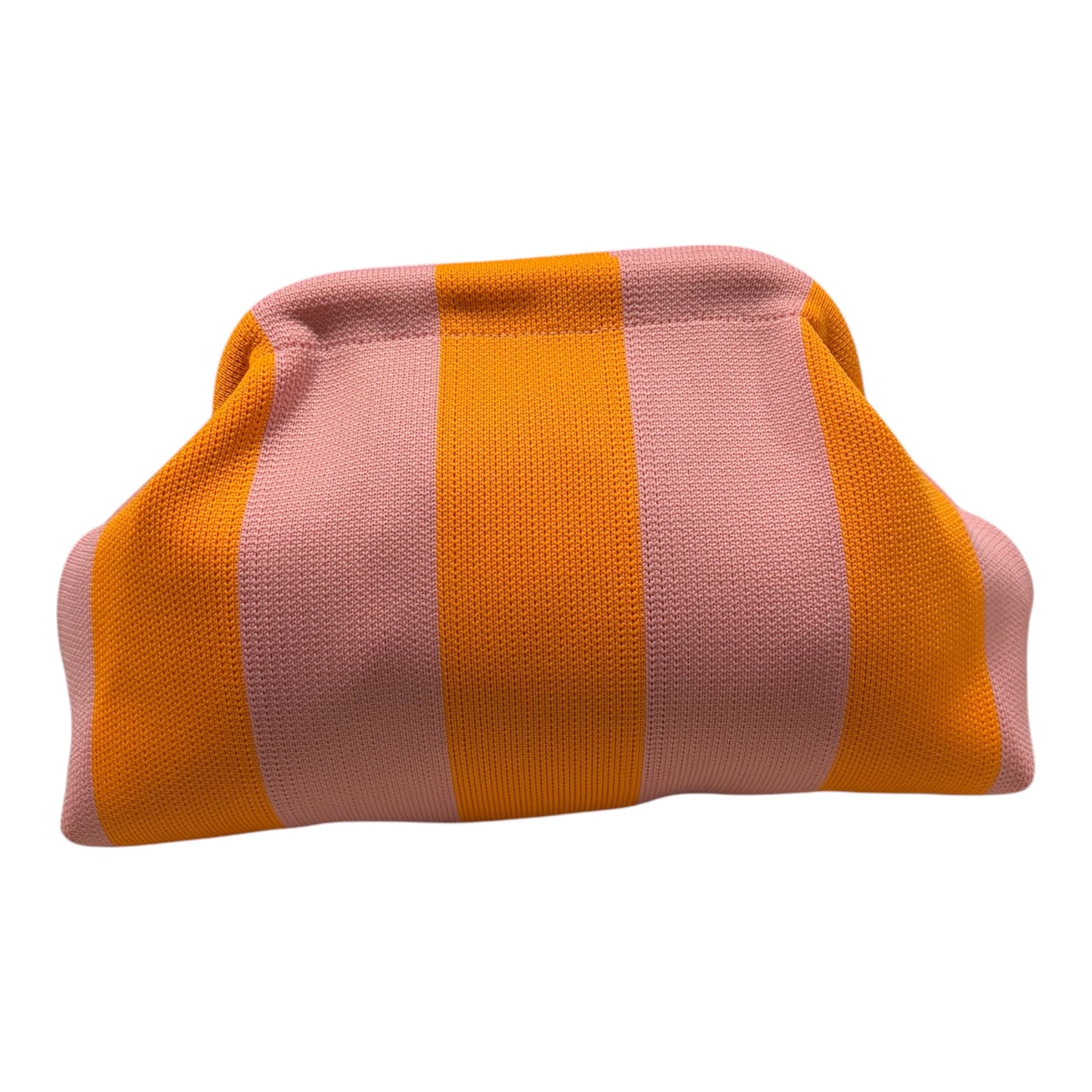 DUMPLING POUCH - STRIPE ORANGE PINK
