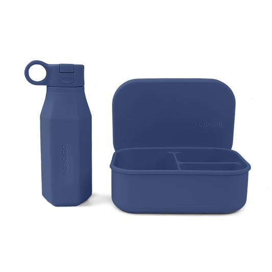 A LUNCH SET - BLUE SILICONE