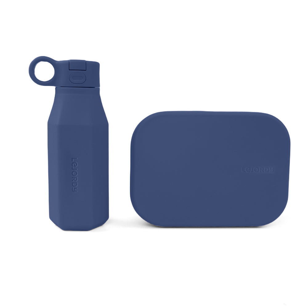 A LUNCH SET - BLUE SILICONE