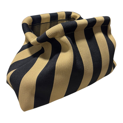 DUMPLING POUCH - STRIPE BRONZE BLACK