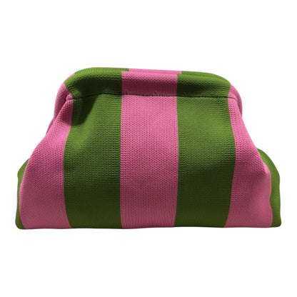 DUMPLING POUCH - STRIPE PINK GREEN