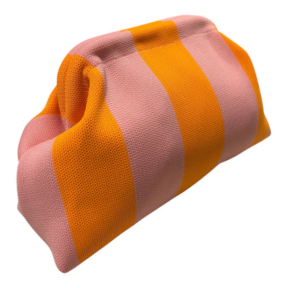 DUMPLING POUCH - STRIPE ORANGE PINK