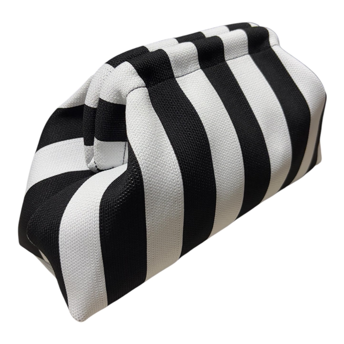 DUMPLING POUCH - STRIPE BLACK WHITE