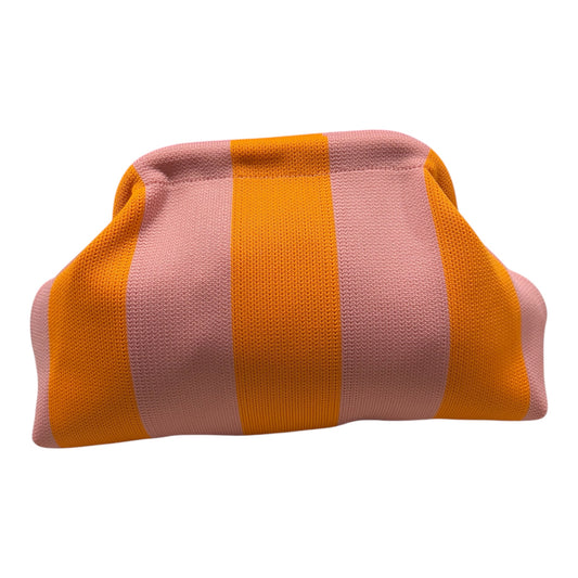 DUMPLING POUCH - STRIPE ORANGE PINK