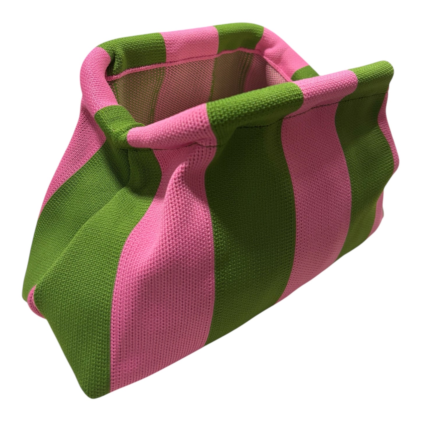 DUMPLING POUCH - STRIPE PINK GREEN